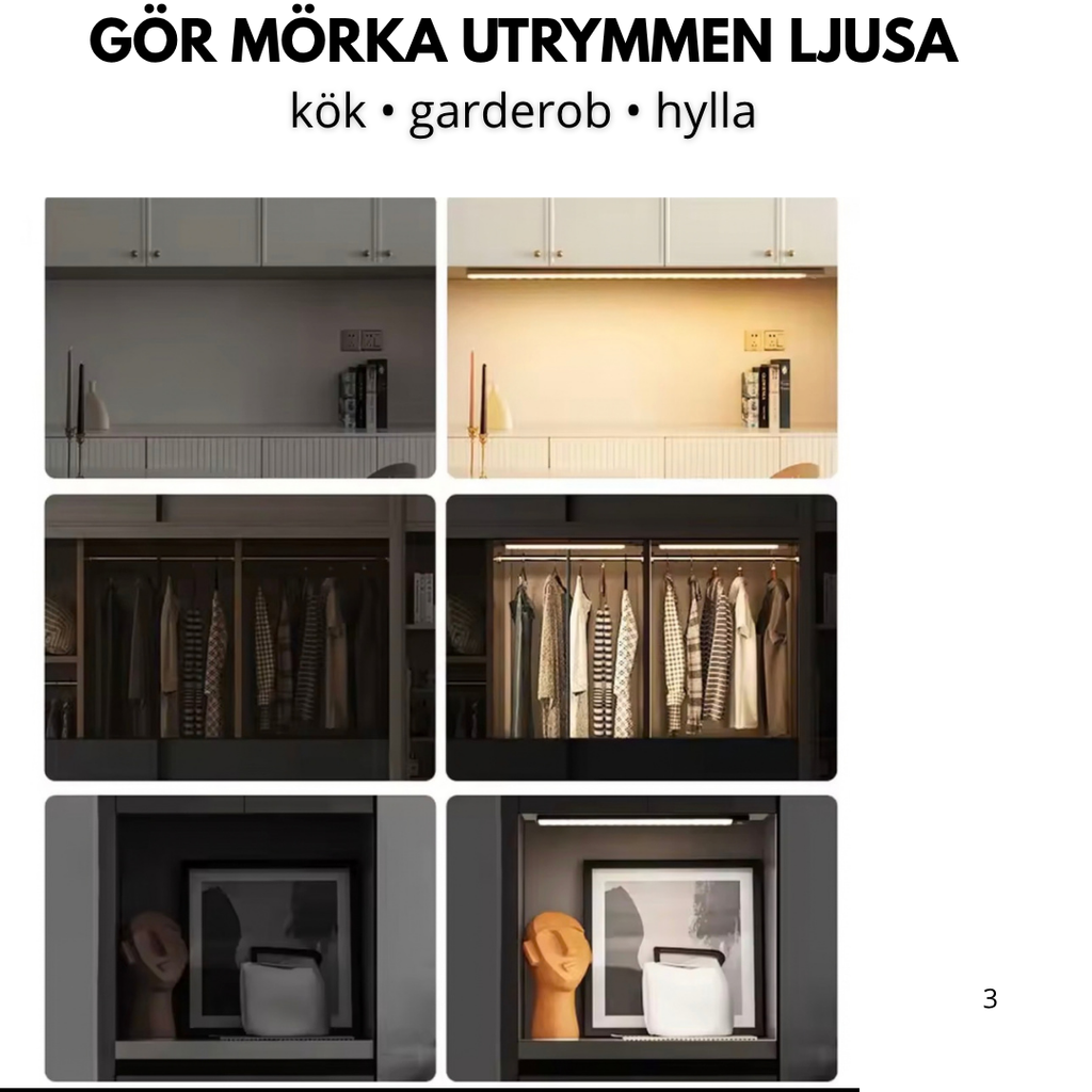 Lumora – Uppladdningsbar Rörelsesensorlampa